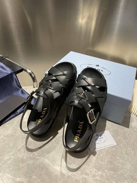 Женские сандалии Prada женский кожа черный q1410866-1-4