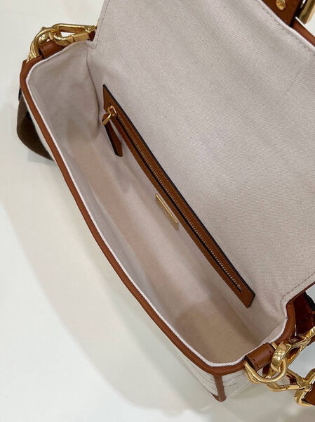 Сумка Fendi Baguette женский текстиль бежевый 142095-5