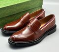 Мужские лоферы Gucci мужской кожа,канва 190710