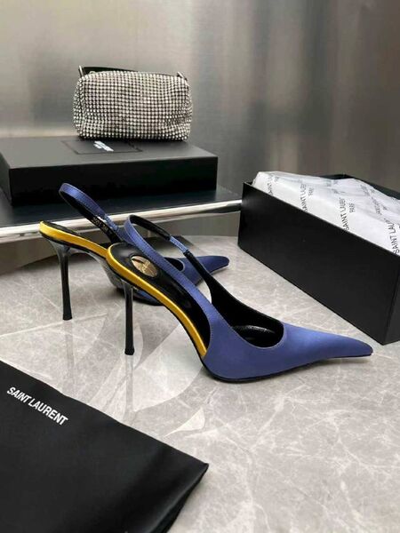 Женские туфли Saint Laurent женский кожа голубой a6396348-1-4