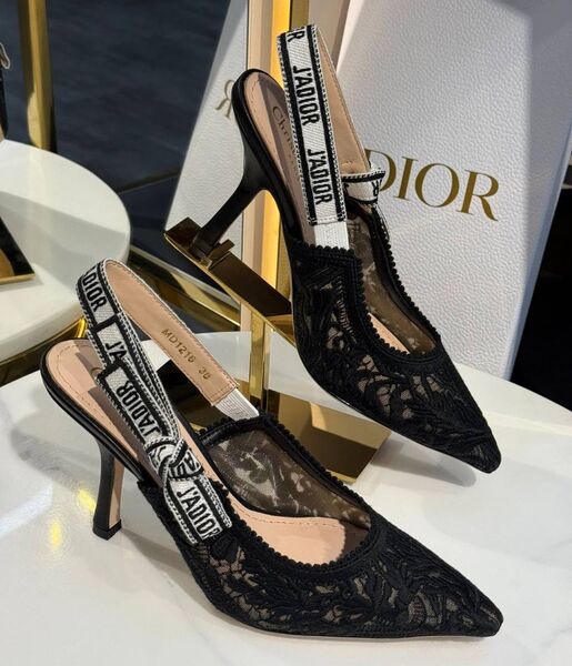 Туфли Christian Dior женский сетка черный 190927