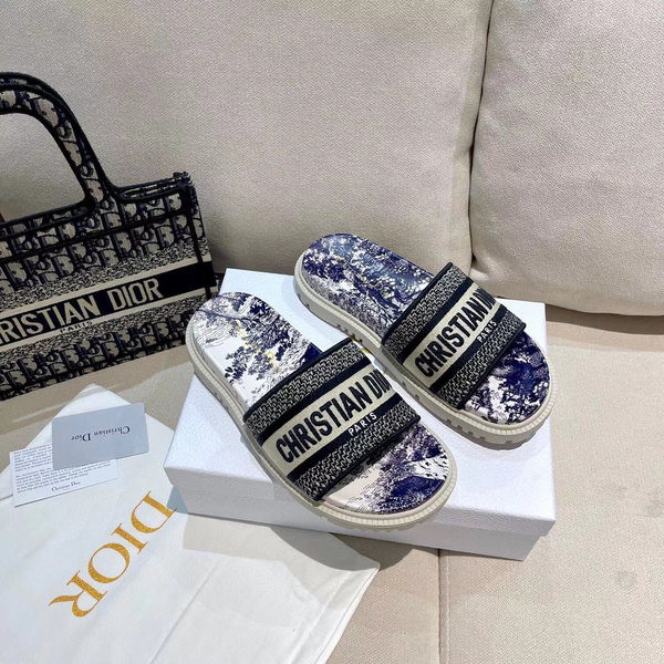 Шлепки Christian Dior женский текстиль черный 88296-7