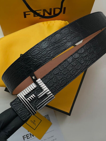 Мужской ремень Fendi мужской кожа черный 108719-6