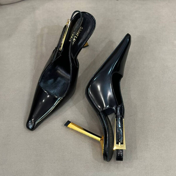 Туфли Saint Laurent женский кожа черный 133993-3