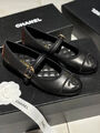 Балетки Chanel женский кожа черный 148014-3