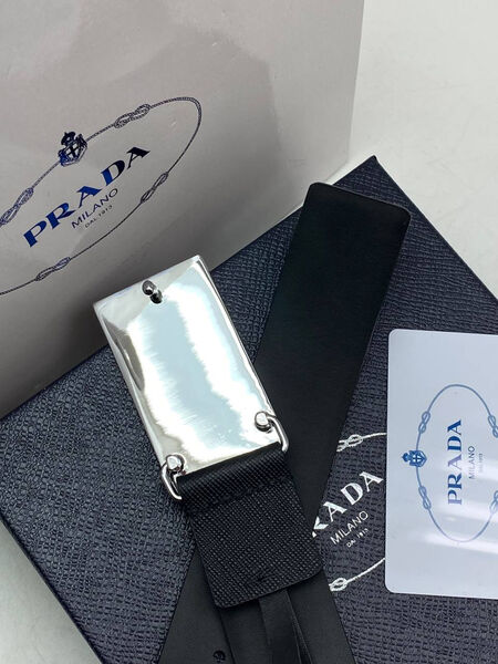 Мужской ремень Prada мужской кожа черный 176211-5
