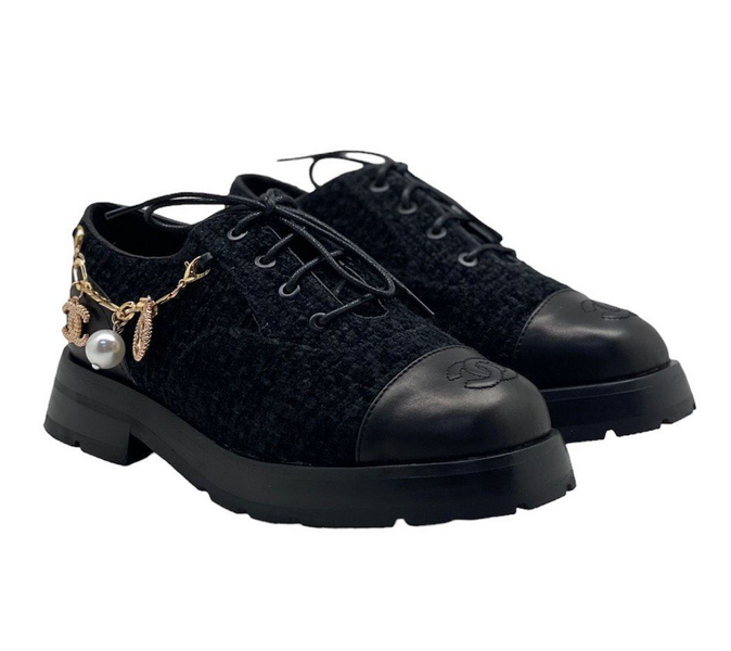 Дерби Chanel женский кожа черный 92513