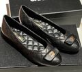 Балетки Chanel женский кожа черный 158409-1
