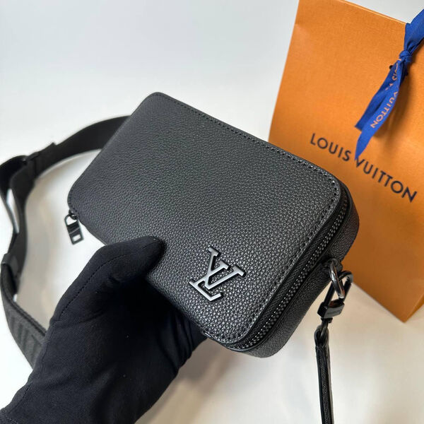 Мужская сумка мессенджер Louis Vuitton мужской кожа черный 154013-2