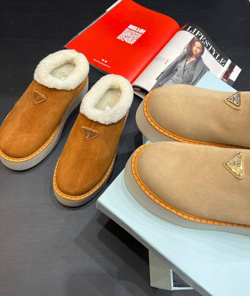 Угги Prada женский замша бежевый 162720-4