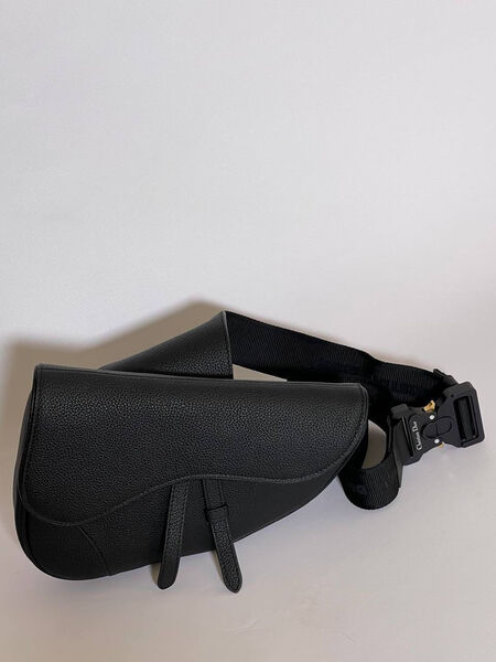 Мужская сумка слинг Christian Dior Saddle мужской кожа черный 132077-3