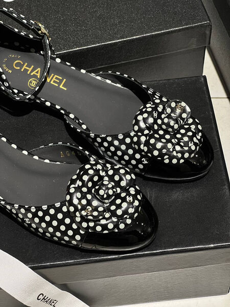 Балетки Chanel женский кожа черный 147782-3