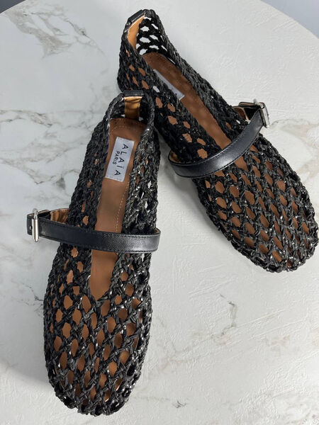 Балетки Alaïa женский кожа черный 188510
