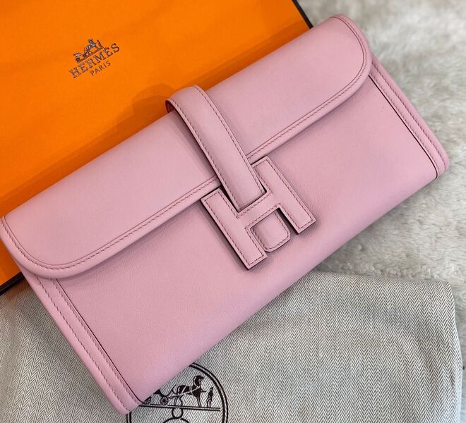 Клатч Hermès женский кожа розовый 75243