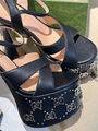 Босоножки Gucci женский кожа черный 107356-5