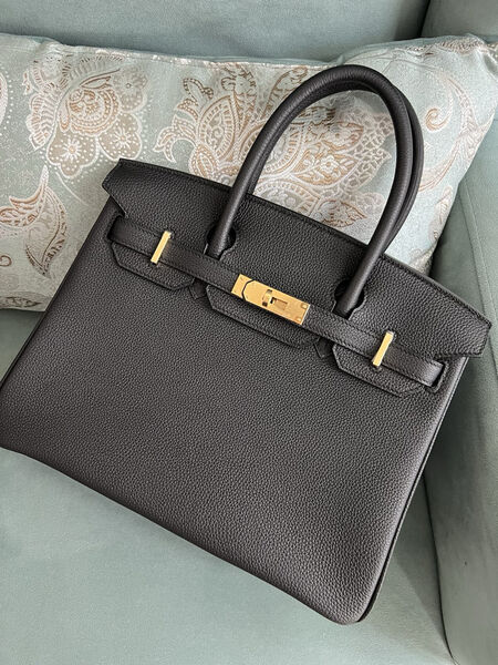 Сумка Hermès Birkin 30 ручная работа женский кожа черный 100628-4