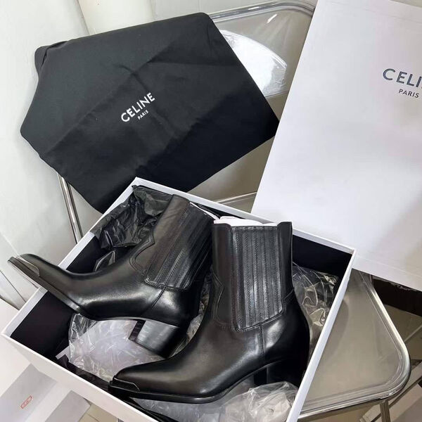 Ботильоны Celine женский кожа черный 123023-4