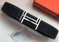Мужской ремень Hermès мужской кожа черный 52486-1