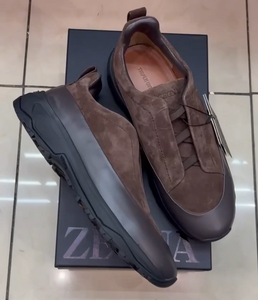 Мужские кроссовки Zegna мужской замша 169137