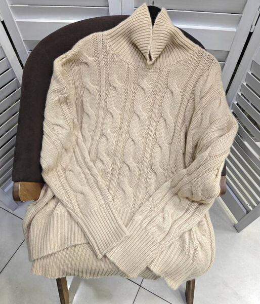 Свитер Max Mara женский вязаная ткань бежевый 166475