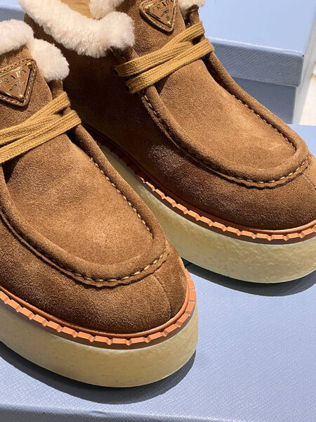 Ботинки Prada женский замша бежевый 202267-2