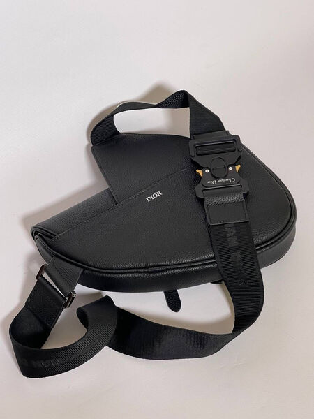 Мужская сумка слинг Christian Dior Saddle мужской кожа черный 132077-4