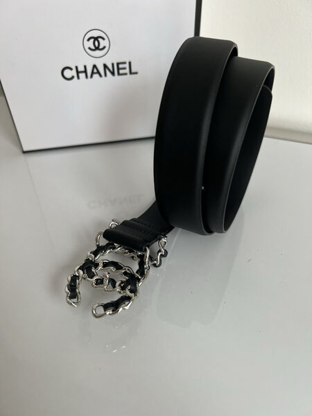 Женский ремень Chanel женский кожа черный 139169-4