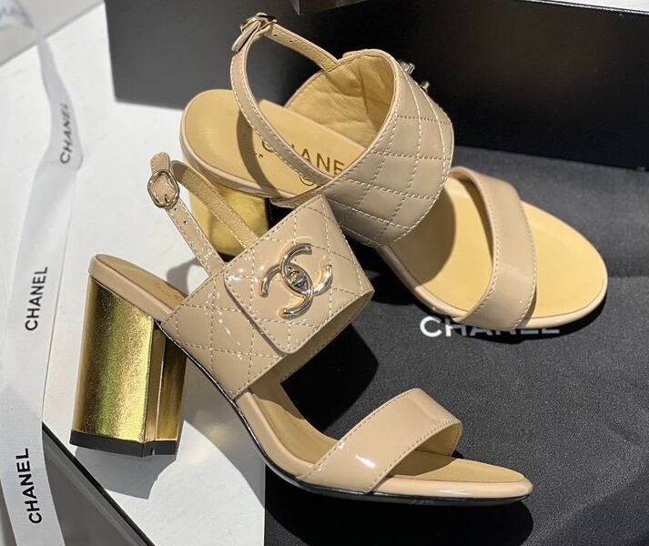 Босоножки Chanel женский кожа бежевый 114924