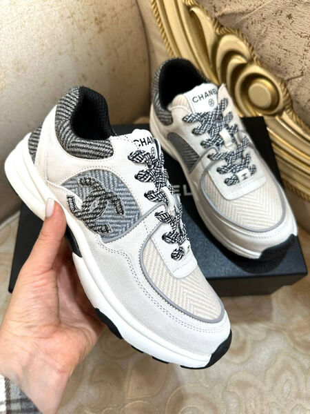 Кроссовки Chanel женский текстиль белый 125169-3