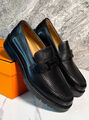 Мужские лоферы Hermès мужской кожа черный 169500-10