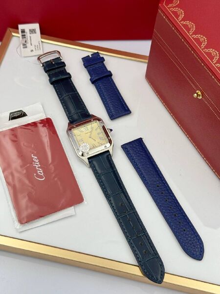 Мужские часы Cartier Suntos-Dumont мужской кожа синий y2308881-1-3