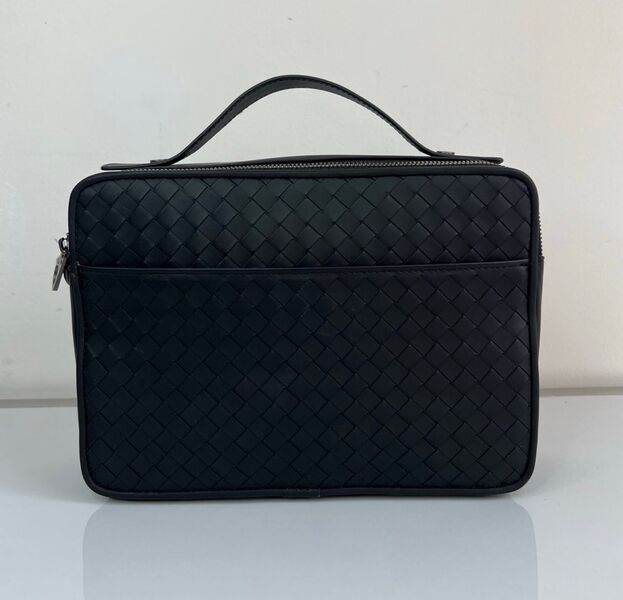 Мужская сумка мессенджер Bottega Veneta мужской кожа черный 149906-3