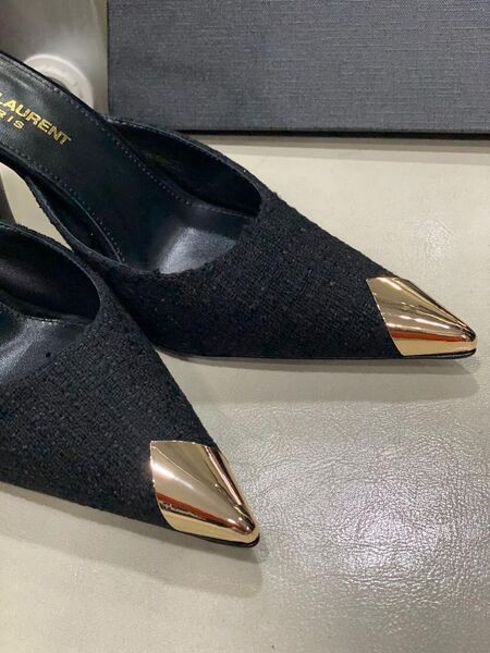 Туфли Saint Laurent женский текстиль черный 80992-5