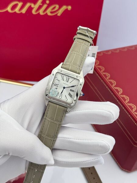 Мужские часы Cartier Suntos-Dumont мужской кожа бежевый b5546828-1-3