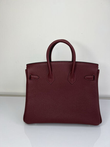 Сумка Hermès Birkin 25 женский кожа бордовый 139361-3