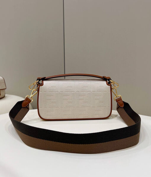 Сумка Fendi Baguette женский текстиль бежевый 142095-6