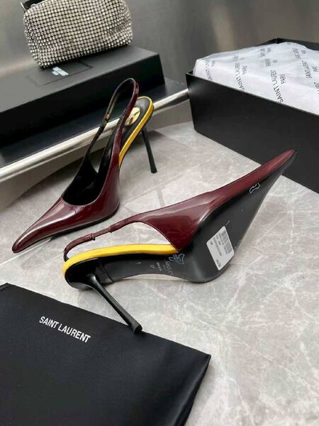 Женские туфли Saint Laurent женский кожа фиолетовый h7575323-1-2