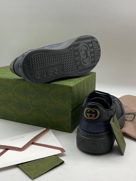 Мужские кеды Gucci мужской кожа синий 131272-8