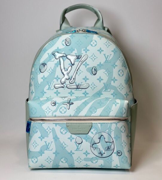 Мужской рюкзак Louis Vuitton мужской кожа бирюзовый 121331