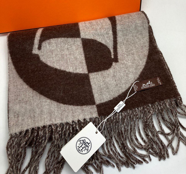 Мужской шарф Hermès мужской графитовый 54209