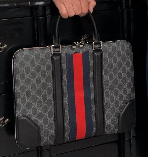 Мужской портфель Gucci мужской канва графитовый 16212