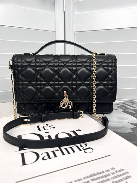 Сумка Christian Dior Handle женский кожа черный 152978-2