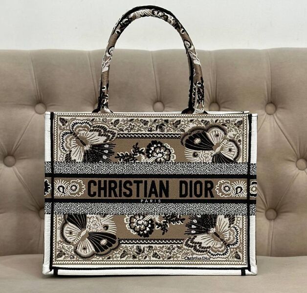 Сумка Christian Dior Book 36 женский текстиль бежевый 133089