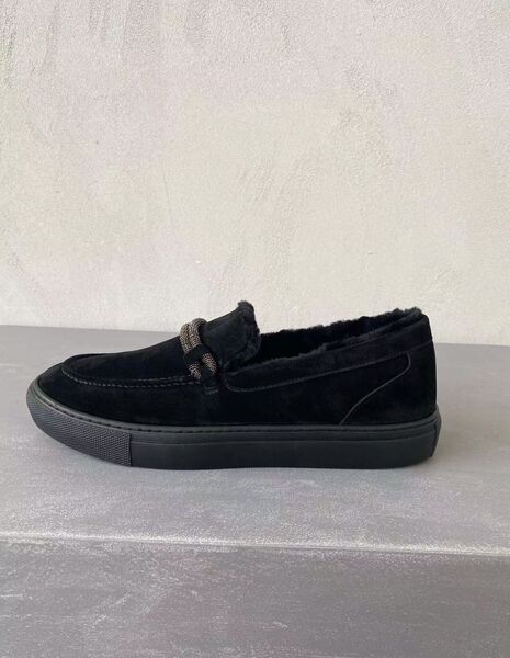 Лоферы Brunello Cucinelli женский овчина черный 39754-3