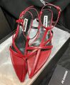 Босоножки Jil Sander женский кожа бордовый 155078-1