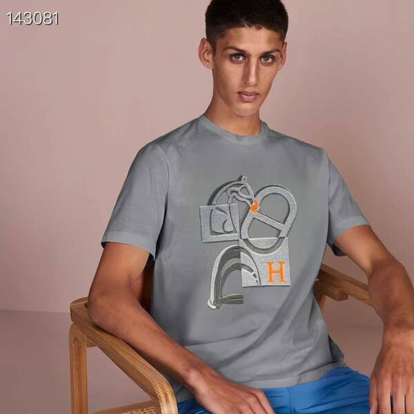 Мужская футболка Hermès мужской графитовый 174352-2