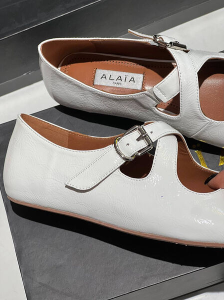 Балетки Alaïa женский кожа белый 139304-3
