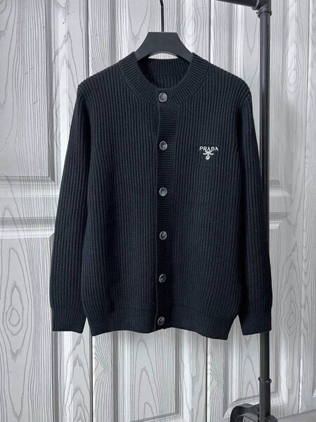 Мужской кардиган Prada мужской вязаная ткань черный 126818-2
