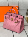 Сумка Hermès Birkin 30 Ostrich Terre Cuite Hardware женский кожа розовый 122723-7
