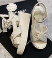 Босоножки Chanel женский кожа бежевый 114086